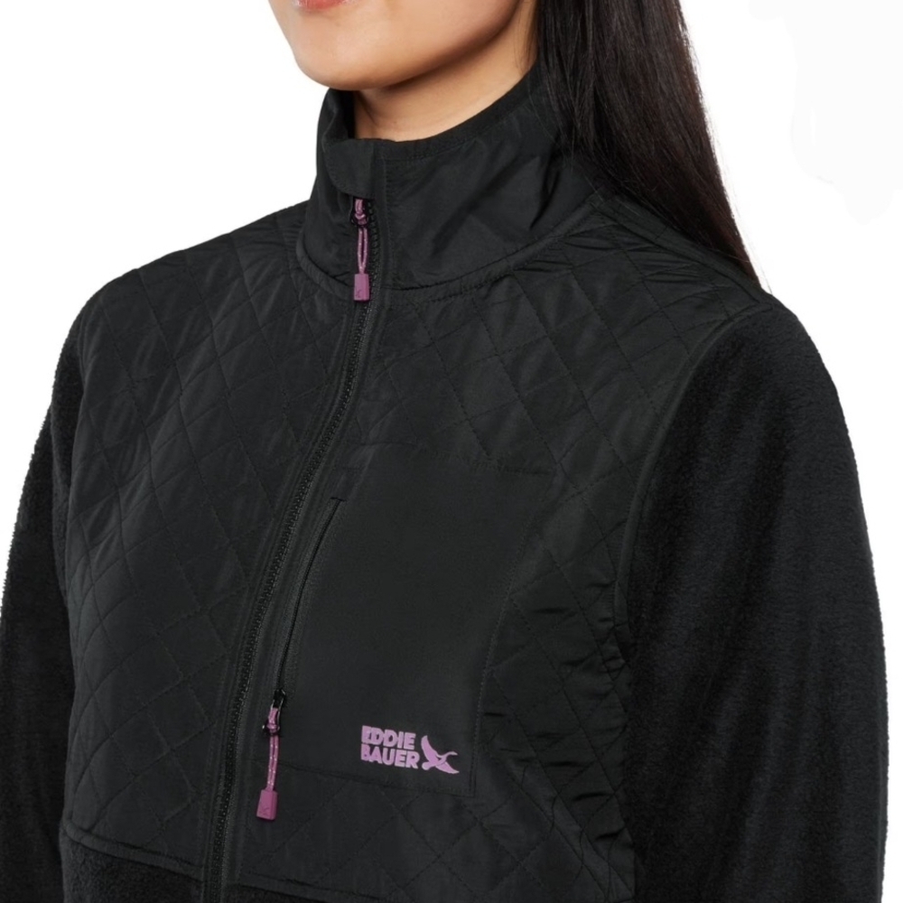 Eddie Bauer Women's Black and Purple Teddy Jacket - Picture 4 of 5